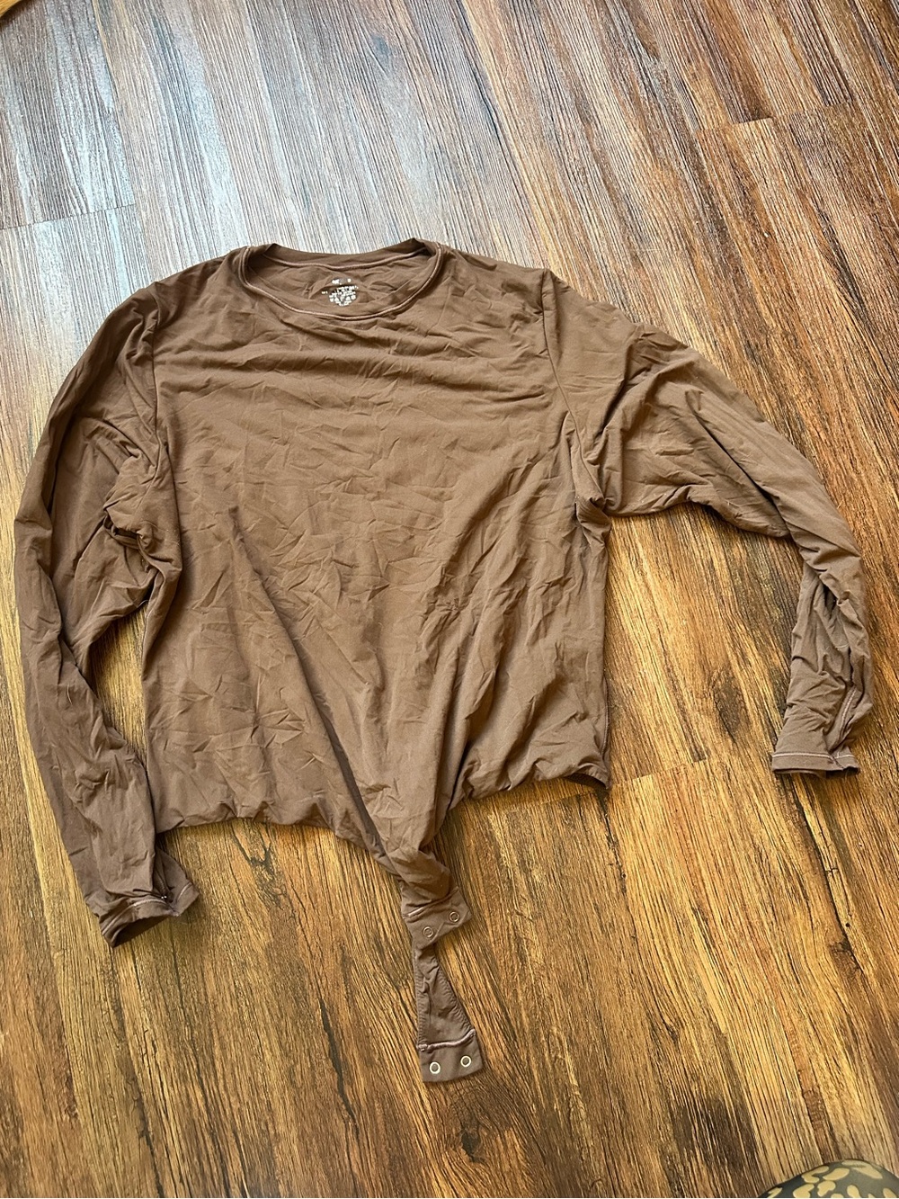3X Skims Fits Everybody long sleeve Crewneck Thong Bodysuit cocoa